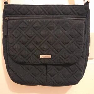 Vera Bradley Women's Quilted Zippered Crossbody Adjustable Strap Black